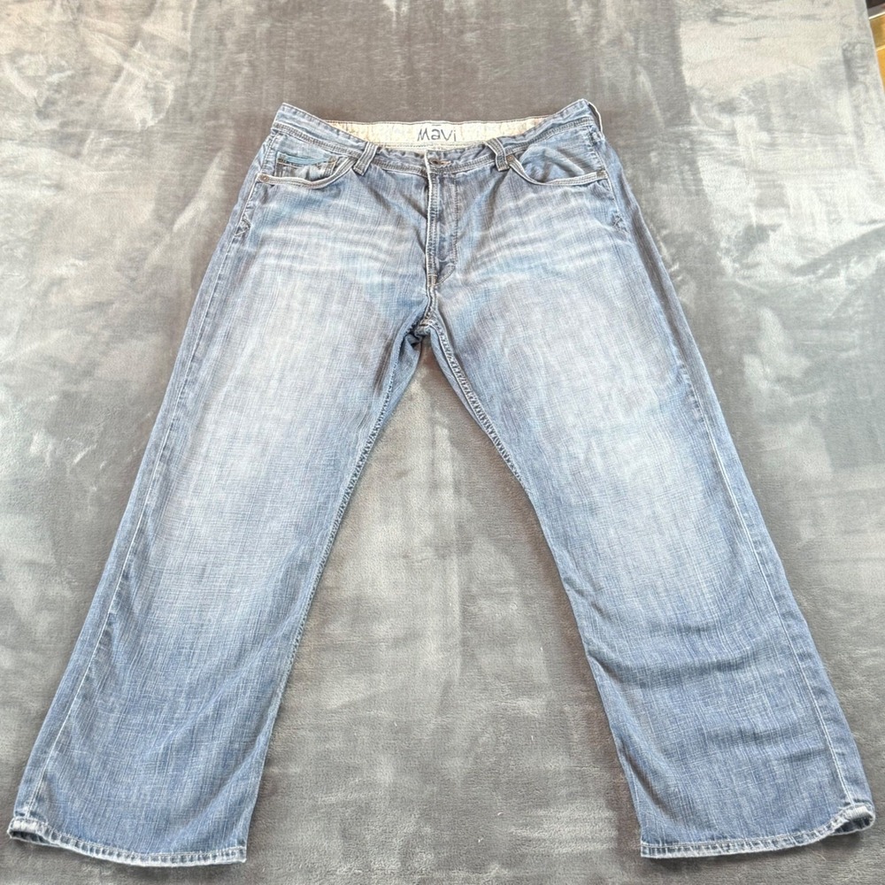 Mavi Matt Relaxed Straight Leg‎ Jeans Mens 36x30 Light Wash Blue Cotton 00337